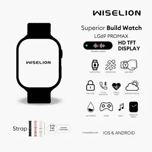 WISELION Bluetooth Smartwatch LG69 ProMax | NFC Support | Sport & Health | Hi-Fi Sound Music | Wireless