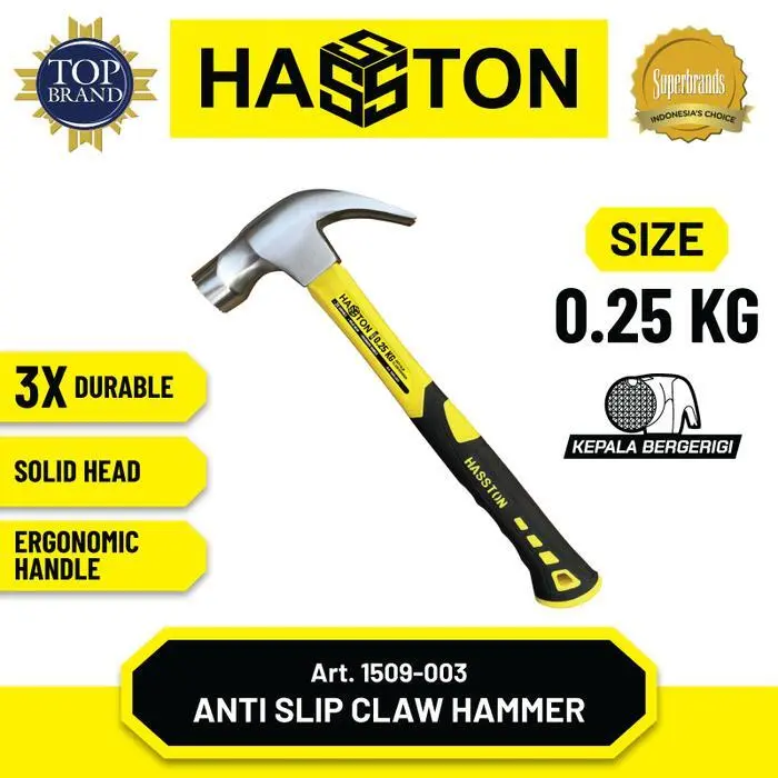 HASSTON - Hammer Kambing Gg. Fiber 0,25Kg ~ 0.5Kg/ Palu Kambing anti slip+magnet (1509)