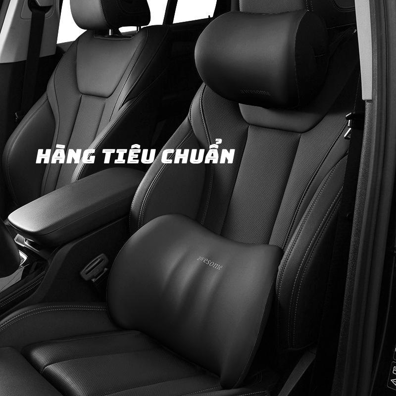 [Loại tiêu chuẩn] Gối tựa ô tô awesome, lõi cao su non vỏ vải co giãn, gối đầu ô tô, tựa lưng ô tô 0