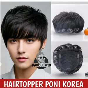WIG TOUPEE PENEBAL RAMBUT PRIA MODEL PENDEK PONI DENGAN CLIP UNTUK RAMBUT TIPIS WARNA HITAM COKLAT Kode TB pria