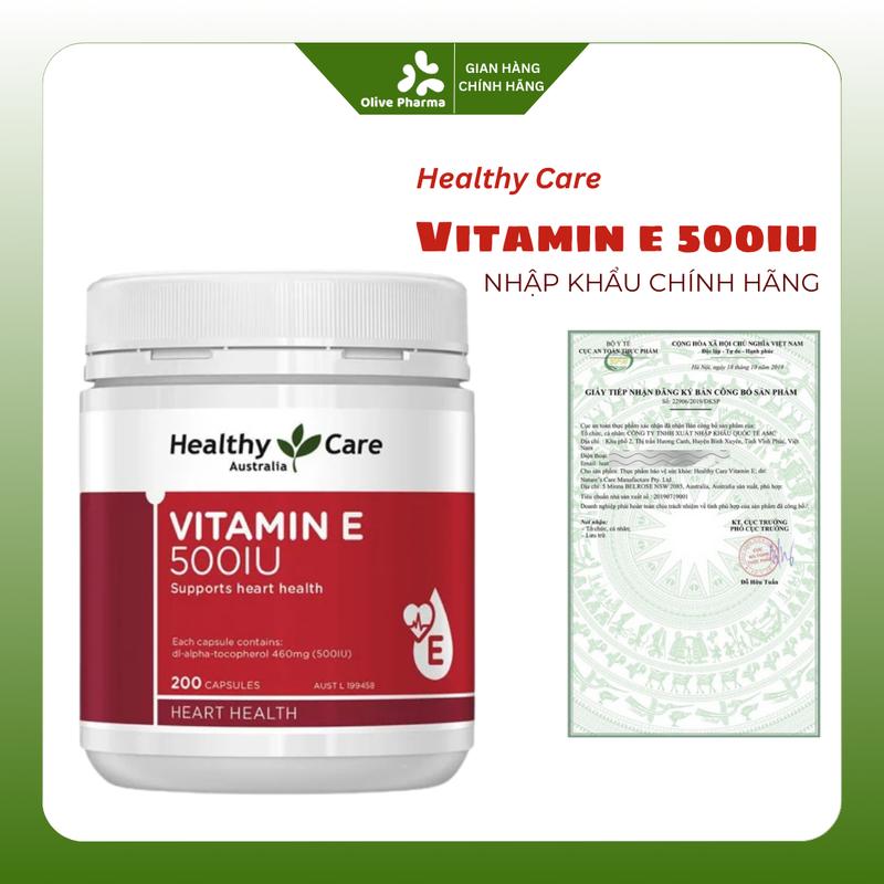 [Nâng cấp 200 viên] - Viên Vitamin E Healthy Care 200 viên nhập khẩu ÚC chính hãng, tem phụ