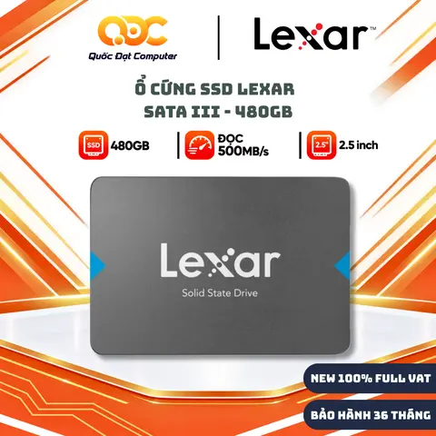 Ổ Cứng SSD Lexar NQ100 | NS100 2.5 Inch SATA III 256GB 480GB 512GB Cho Máy Tính PC Laptop - Hàng Chính Hãng Bảo Hành 36 Tháng