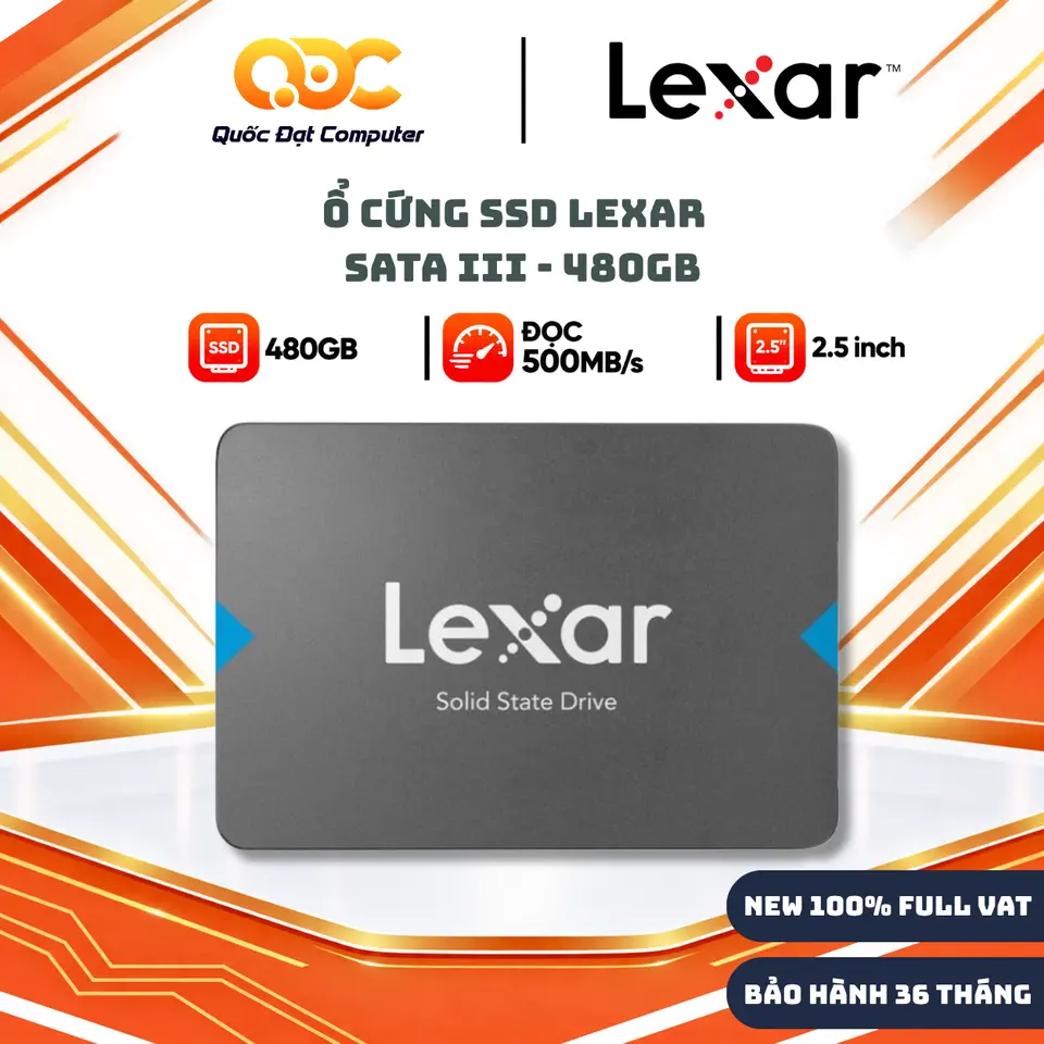 Ổ Cứng SSD Lexar NQ100 | NS100 2.5 Inch SATA III 256GB 480GB 512GB Cho Máy Tính PC Laptop - Hàng Chính Hãng Bảo Hành 36 Tháng