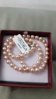 Product Review of Shuiyu S925 Silver Freshwater Nuclear Free "Good Luck Koi" Pearl Necklace 7-8mm Near Round Flaw ZH11785 from b** 0