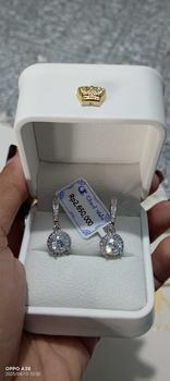 Product Review of 【003Harga telah dibanting, segera di CO】Chard Wake Anting princess round Anting wanita elegan high quality cantik elegan anti Zirconia 1 Carat Sertifikat GRA Kotak Indah   CWE002 from M** I**u 2