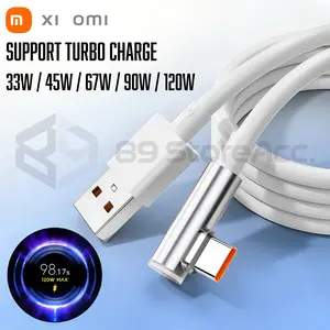 Kabel Data MI TURBO CHARGE 33W 45W 67W 90W 120W ELBOW Gaming Type C 6A Original For XIAOMI REDMI POCO ori tepsi Type-C Fast r acun elektronik