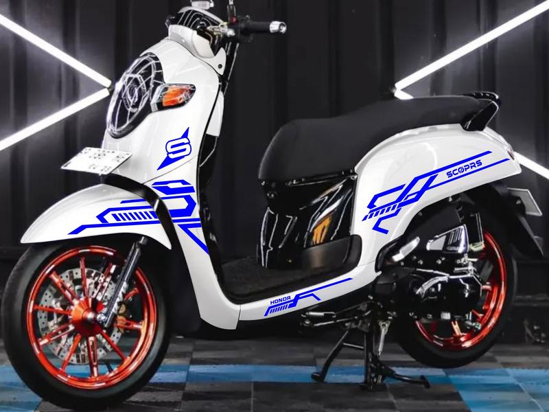 STRIPING CUTTING STICKER HONDA SCOOPY ALL NEW 2017 - 2021 UNIVERSAL LIS VARIASI STIKER Motorcycle 7