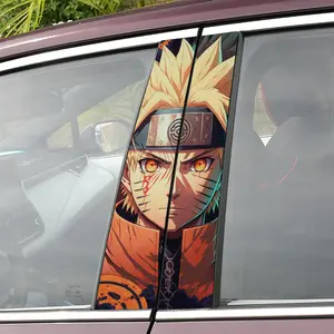 Stiker Variasi Pilar Pintu Jendela Mobil Variasi Kanan Kiri Bahan Vinyl Antigores Motif Animasi Anime Car