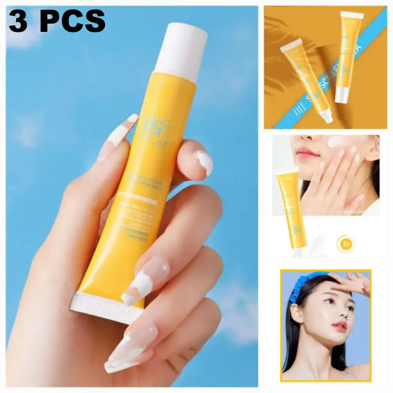( 3 PCS ) Sunscreen 50 SPF Suncreen Light Moisture Protection Cream Moisturizer Acne Sun Sunscreen Perawatan Wajah UV Protect 1