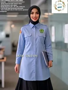 TUNIK KEMENAG BIRU 2025 BY BATIKSOLOORI BISA COD