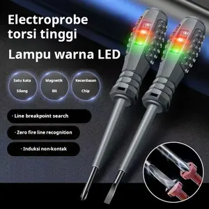 Pena listrik tukang listrik khusus mengukur kebocoran garis putus-putus pena listrik baru induksi cerdas multifungsi obeng pena uji listrik