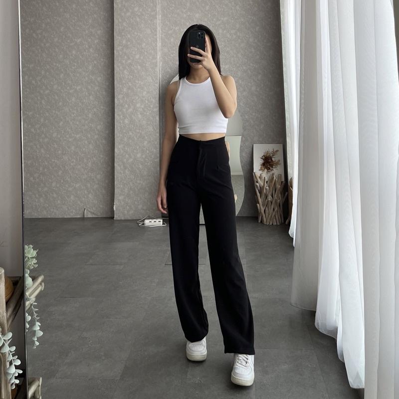 Ilaya Loose Pants Scuba Wanita - Celana Anti Kusut -  Kulot Wanita Scuba Premium - Celana Kantor Formal - Loose Pants Scuba Viral lost 3