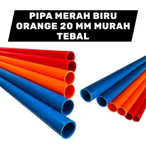 PIPA MERAH BIRU ORANGE UKURAN 20 MM PANJANG 50 CM DAN 100 CM