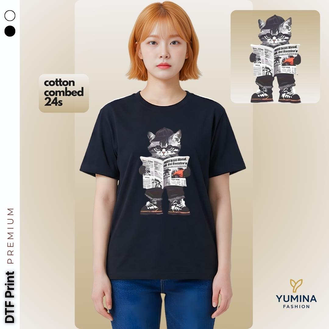 Baju Distro Santai Cowok Cewek Motif Kucing Lucu Atasan Lengan Pendek Dewasa Sablon DTF Premium Baju Distro Santai Cowok Cewek Motif Kucing Lucu Atasan Lengan Pendek Dewasa Sablon DTF Premium