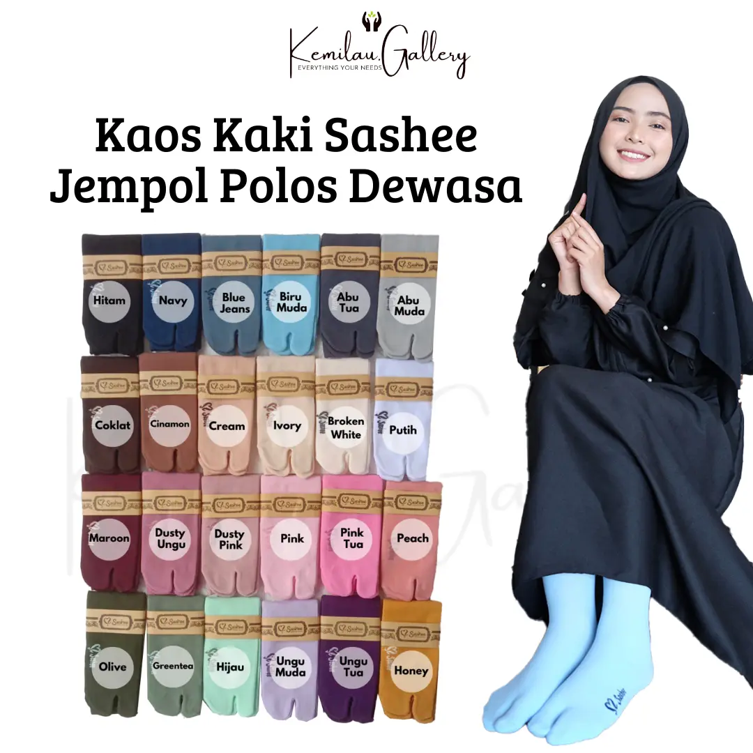 SASHEE KAOS KAKI  DEWASA JEMPOL POLOS BASIC