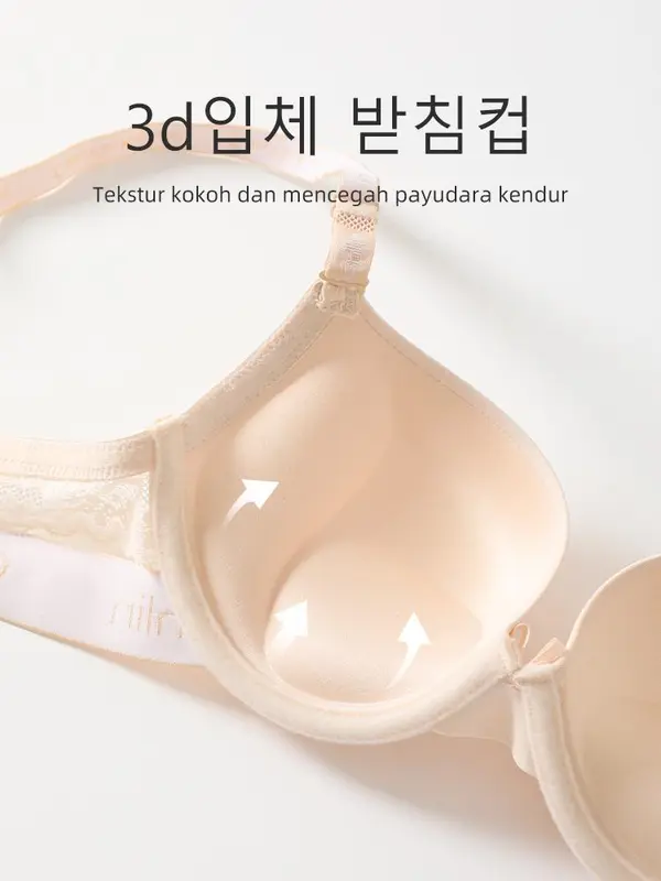 CanxinKenlin  #643  Korean Style Bra  High Quality  BH berkawat busa tipis diatas & tebal dibawah  Deep V bra dengan 2 lapis sayap penyangga karet elastis & renda cantik Wanita 4