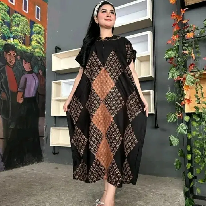 Daster Jumbo Lowo Wanita Dewasa LD 130 Resleting Depan Busui Friendly Kekinian Ibu Hamil Ibu Menyusui Rayon Adem Nyaman Bumil Dress Panjang Tidur Motif Katun