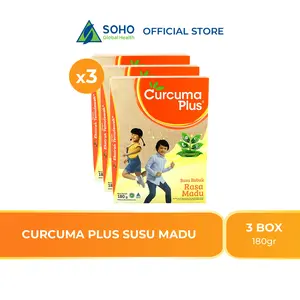 Curcuma Plus Susu Bubuk Ekstrak Temulawak - Madu 180g - Paket isi 3