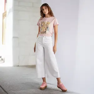 Max Fashions Atasan Wanita Typographic Print T-shirt - Pink