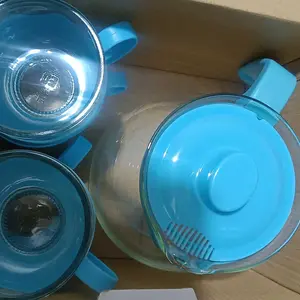 Teapot set 5 in 1/teko set cangkir/teko set kopi/hampers/kado/teko set gelas murah Cangkir Plastik Stainless Kaca Teh