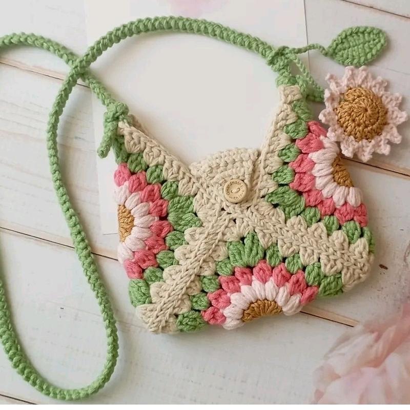 Tas slempang bahu wanita rajut grany sunrise Selempang 5