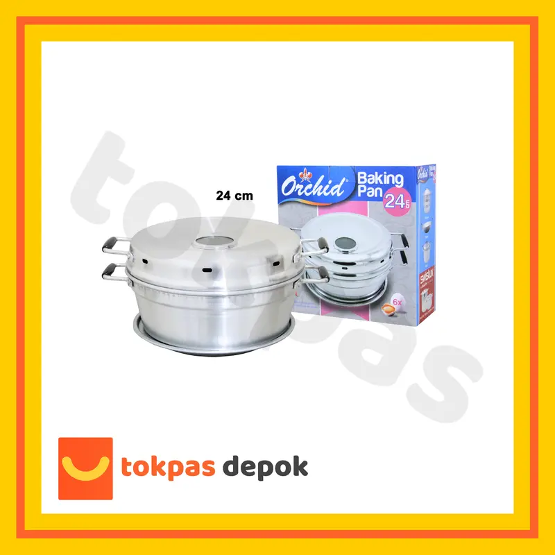 Baking Pan Orchid 22 24 28 cm Alat Pemanggang Kue Bolu Cake Loyang Kaca Kitchenware Panci baking pen promo loyang  sultan  anti  lengket cetakan  bolu  panggang loyang  kue  kering 4