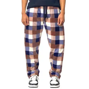 TOO - Celana Tartan polar fleece Kotak Plaid Longgar unisex Korean Style bahan Premium 280gsm