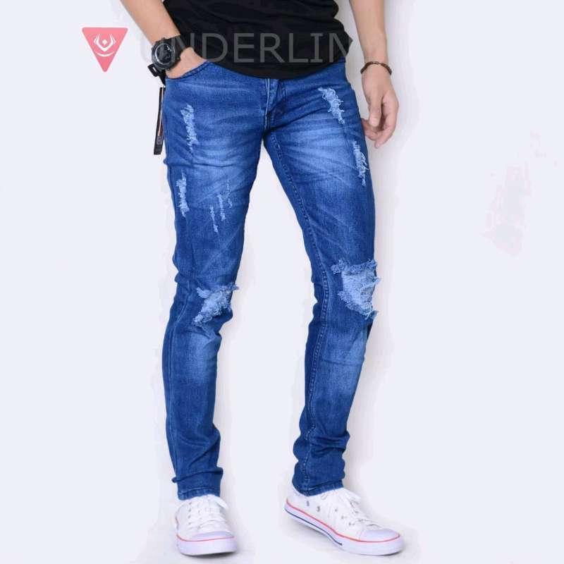 Product Introduction of Celana Jeans sobek lutut robek ripped Hitam destroy premium 22