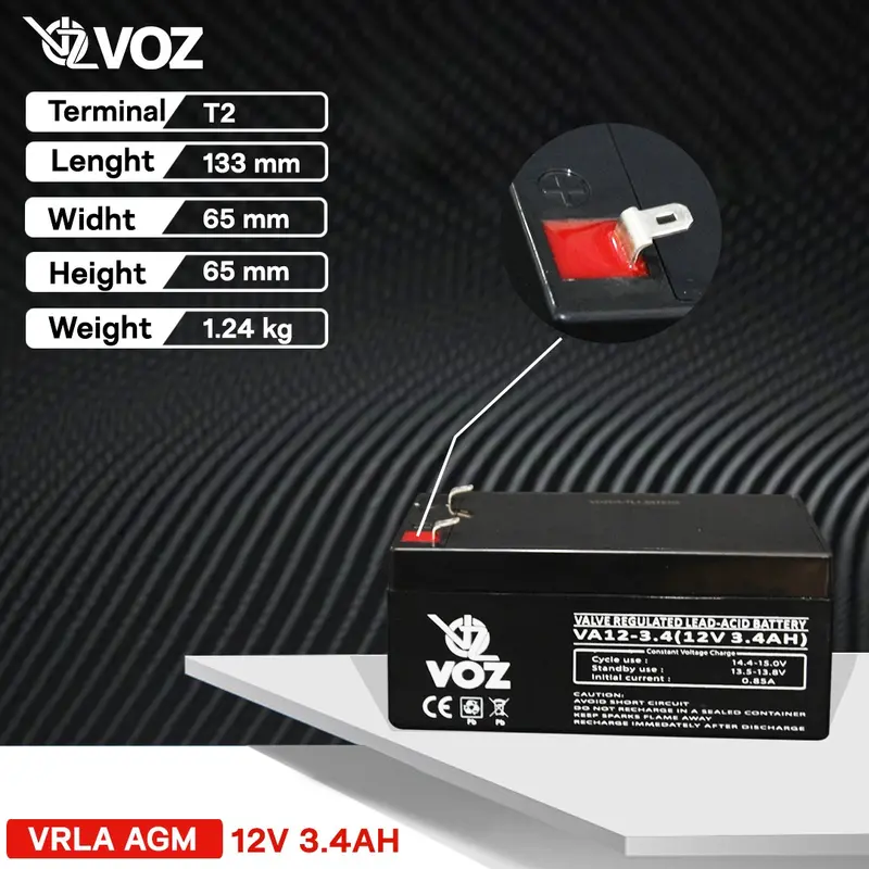 Baterai Solar Panel 12V Voz 12V 3.4 Ah VRLA - Baterai UPS BTS 0