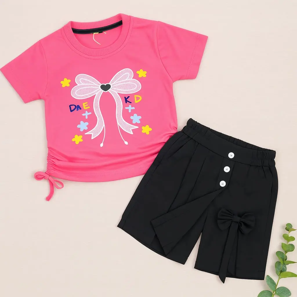 BAJU PINK +ROKCEL HITAM