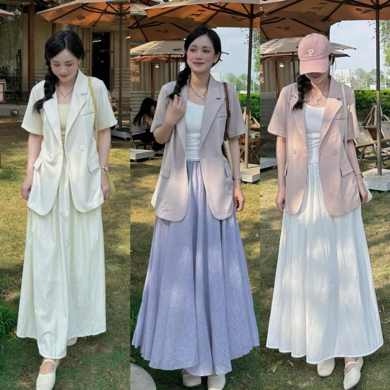 N2- BLAZER MÙA HÈ Áo blazer Áo vest nữ ngắn tay boiling 1 lớp mùa hè