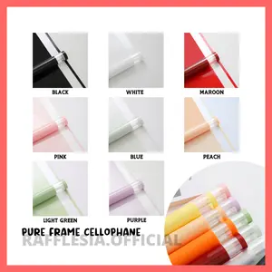 [5 LEMBAR] Flower Wrapping Pure Frame Cellophane Waterproof Kertas Bunga Buket Florsit Wrapping