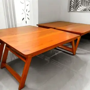 Meja Lesehan Full Kayu Jati Asli Lipat Besar Meja Belajar Camping Furniture Kualitas Super Solid Dengan Finishing Plitur Vernish Clear Outdoor Kursi Meja Lipat Bahan Kayu Jati Asli