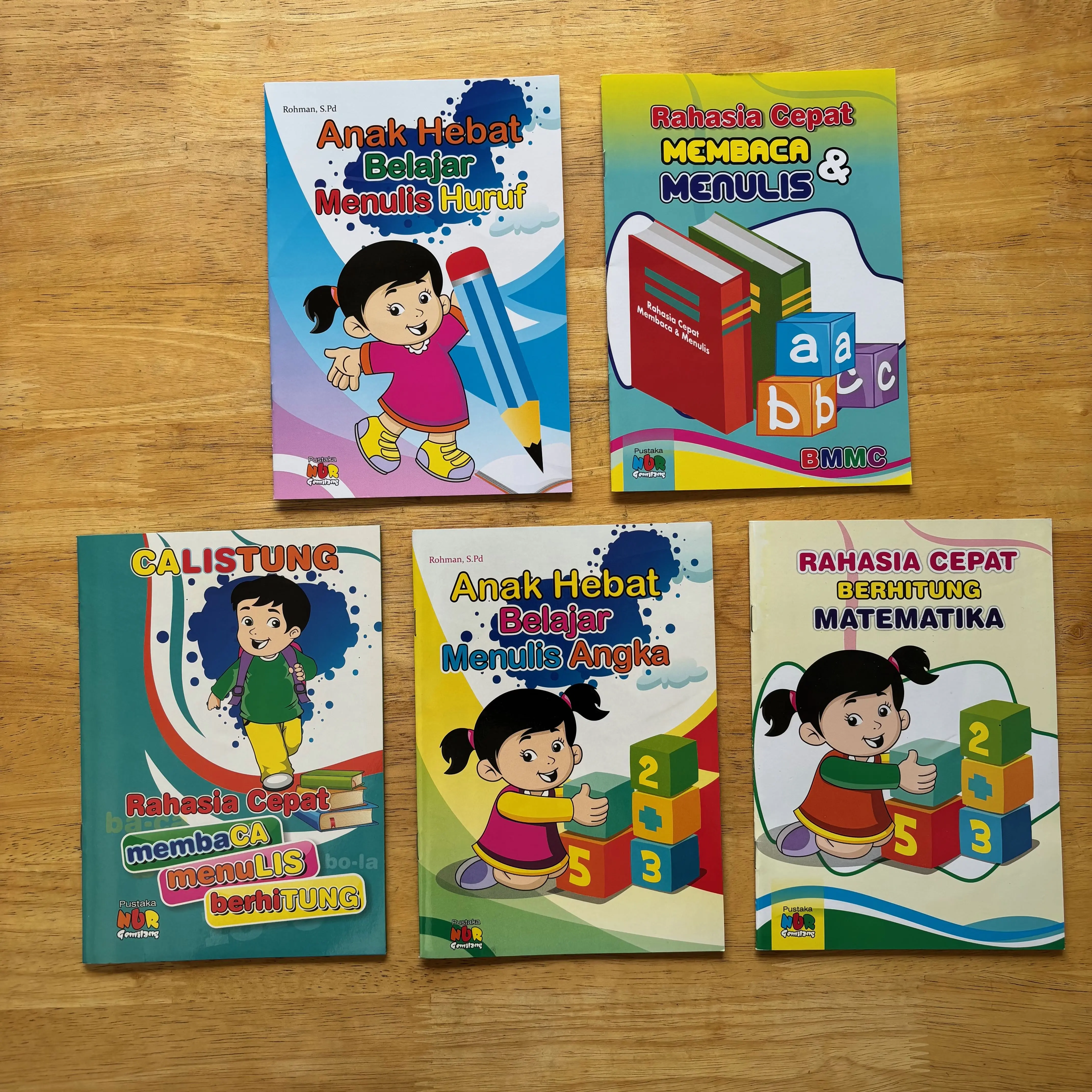 PAKET 5 BUKU - Anak Hebat Belajar Menulis Huruf, Anak Hebat Belajar Menulis Angka, Rahasia Cepat Membaca dan Menulis, Rahasia Cepat Berhitung Matematika, Rahasia Cepat Calistung