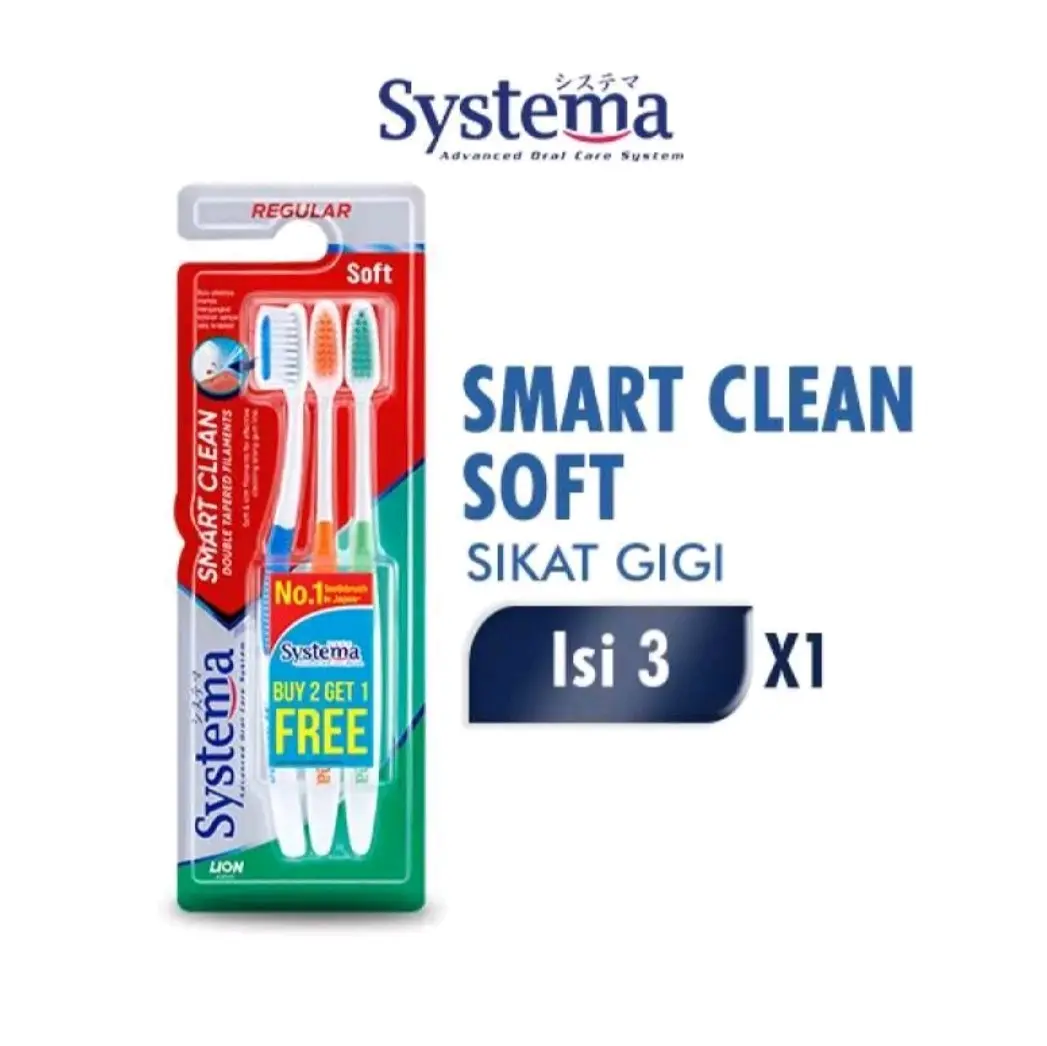 SYSTEMA Smart Clean Isi 3pcs Sikat Gigi Soft Compact