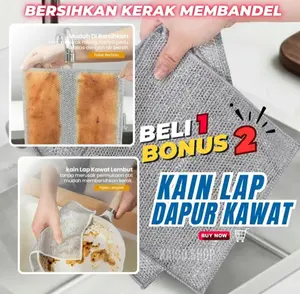 Lap Serbaguna Pembersih Piring Panci Sikat Kompor Serbet Kawat Spons Cuci Kuali Wajan Dapur