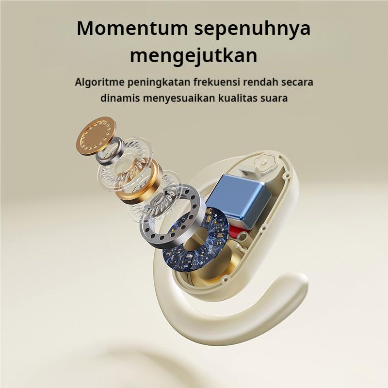 Original X96 TWS Headset Bluetooth 5.3 Wireless Earphone Yang Dapat Diputar 130° Open Ear Bone Conduction LED Digital Display OWS Olahraga Earhook Earphones Noise Reduction HIFI Stereo Bass Sports Headphones Sesuaikan posisi untuk Android lOS With Mic 6