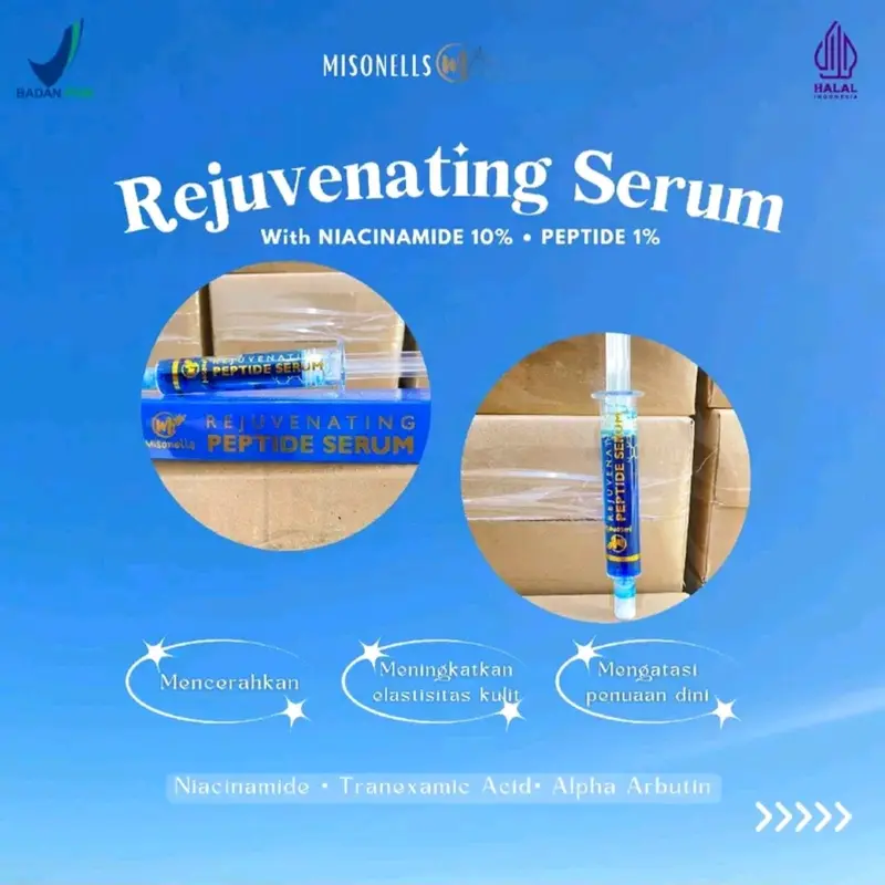 MISONELLS new advanced premium protect body lotion +Rejuvenating peptide serum Mencerahkan 1