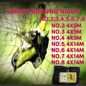 Jaring Burung Nilon Emprit, Perkutut, Pipit, Kutilang, Tekukur Jaring Kandang Ayam Jaring Padi Sawah
