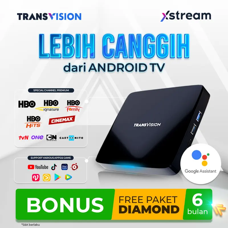 Android TV Box Transvision Xstream 2nd Gen BONUS ALL CHANNEL DIAMOND - STB Google Certified Google Voice WiFi Bluetooth 2