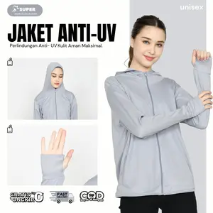 Super Sport Collection Jaket Mesh Hoodie Anti UV UPF 50+ Unisex Olahraga Outdoor Wanita Bahan Premium Polyester Dryfit Perlindungan Sun Protection Unisex