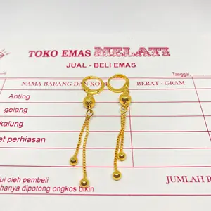 Anting Juntai Pentol Gold Emas Muda – Perhiasan Fashion Elegan & Awet!