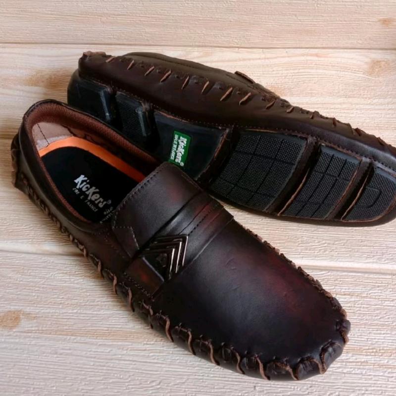 Sepatu Casual Kulit Asli Model Terbaru Anti Slip - Flat, Karet 2