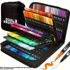 [Pluma de doble cabeza] Set de colores vivos de Pluma para dibujar y dibujar, ideal para pintar, esbozar y manualidades, regalo ideal para Navidad, pluma de plástico duradera, materiales de pintura