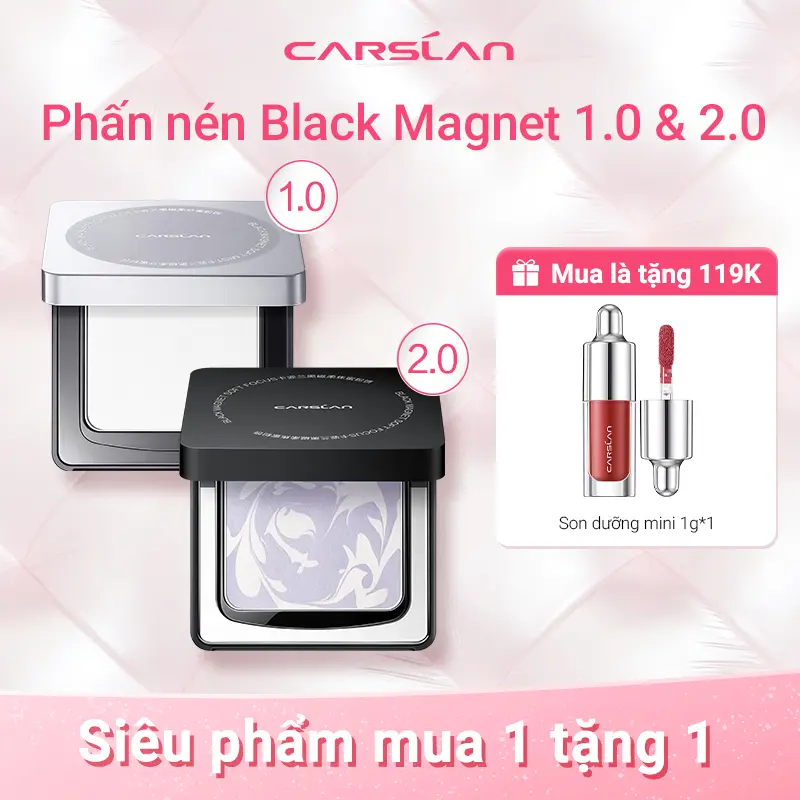 [Livestream] Phấn phủ trang điểm Carslan 1.0&2.0 Kiểm soát dầu, giữ nền lâu hơn Dặm lai nền không bị vón cục 8g+[Mua 1 Tặng 1]Son dưỡng mini 1g*1