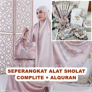 Seperangkat Alat Sholat Mahar - Mukena Seserahan Pernikahan - Paket Seserahan Custom nama - Set alat sholat lengkap - Kado Pernikahan dan Kado Ulang Tahun Cewek