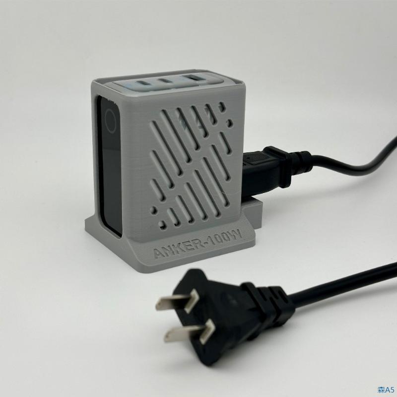 Đế Dock Cho Sạc Anker 100W (3 Cổng) - Phiên bản 2026 - Chân Đế Cố Định Chống Đổ, Gọn Bàn