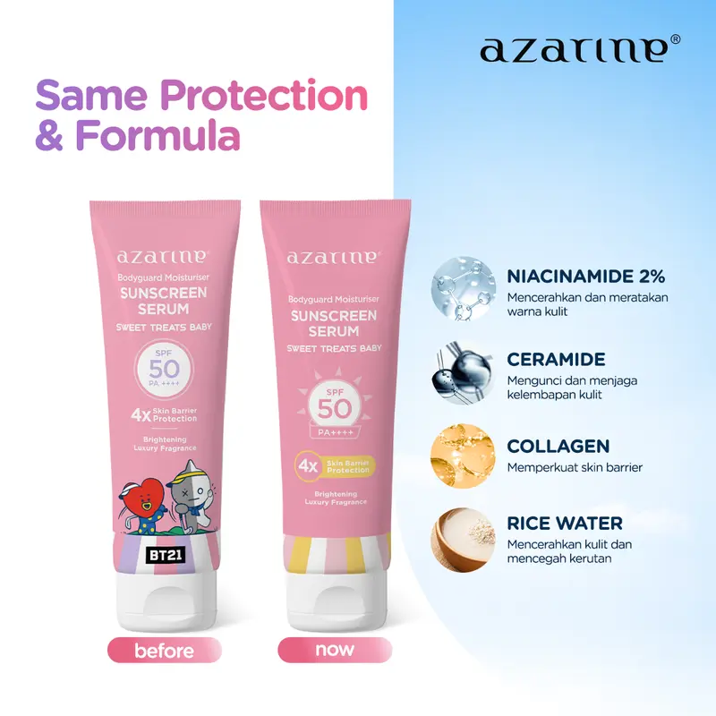 Azarine Body Guard Moisturizer Sunscreen Serum 100ml Mencerahkan Vitamin Sunblock  Ceramide  Hydrating Tubuh Sunscreen Badan 3