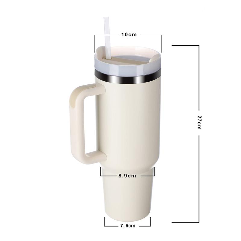 40oz Travel Tumbler Cup with Handle&Straw&Roating Lid ,304 Stainless Steel Double Wall Special