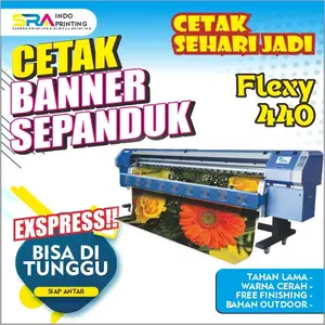 CETAK SPANDUK BANNER FLEXI 440 BEKASI BAHAN OUTDOOR TAHAN LAMA WARNA CERAH FREE FINISHING Bahan Flexi China STD 440 gr High Resolution Free Mata Ayam 4 Sisi - Buah